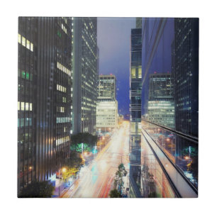 View of financial district office buildings tile