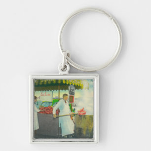 View of Fisherman's Wharf, Crabs Getting Keychain