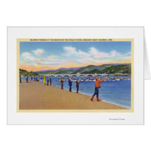 View of Fishermen Salmon Fishing