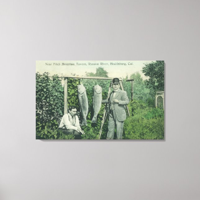 View of Fishermen with Catch near Fitch Mt. Canvas Print (Front)