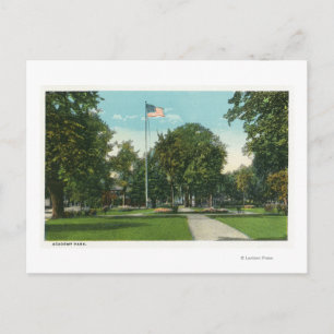 View of Flagpole at Academy Park Postcard
