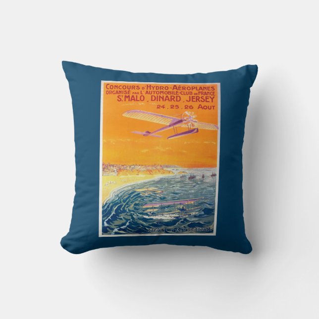 View of Float Planes in Air and Water Poster Throw Pillow (Front)