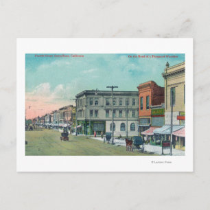 View of Fourth StreetSanta Rosa, CA Postcard