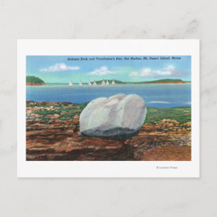 View of Frenchman's Bay and Balance Rock Postcard