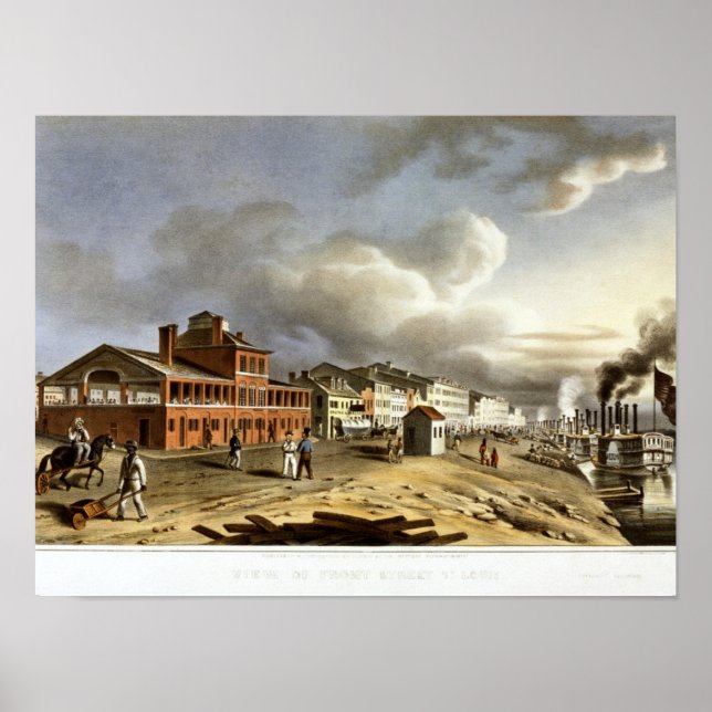 View of Front Street, St. Louis. Vintage Poster (Front)