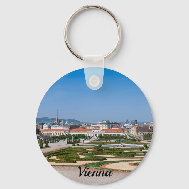 View of gardens near Lower Belvedere palace Keychain (Front)