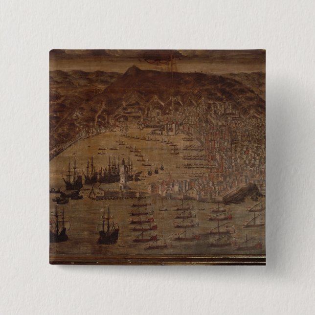 View of Genoa 2 Inch Square Button (Front)