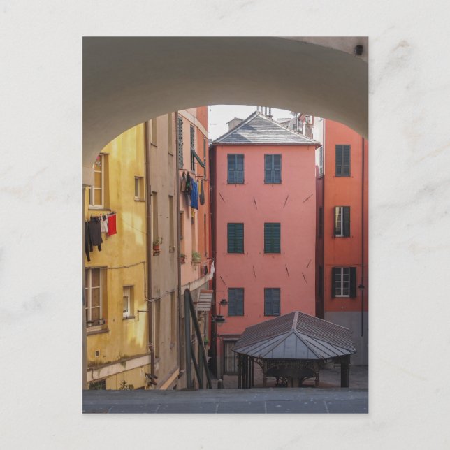 View of Genoa old town in Italy Postcard (Front)