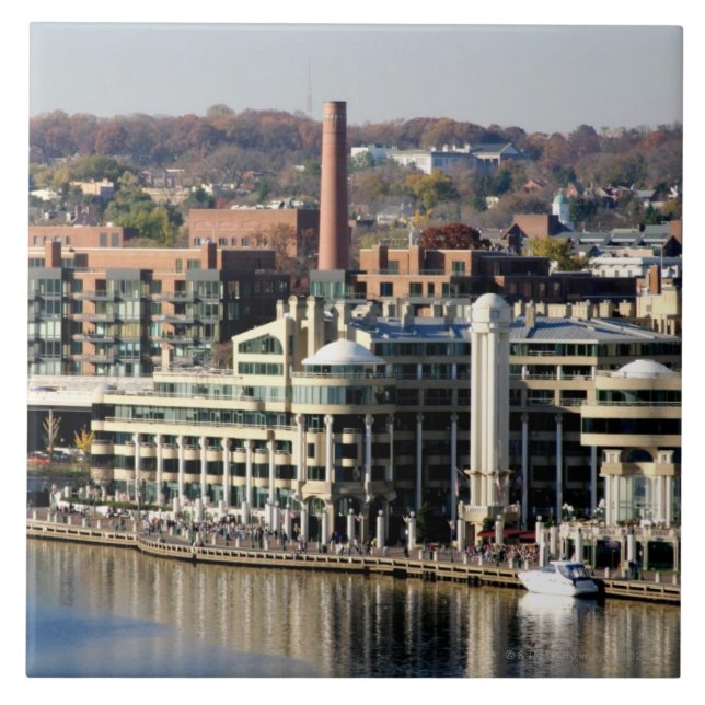 View of Georgetown and Waterfront-Washington DC Tile (Front)