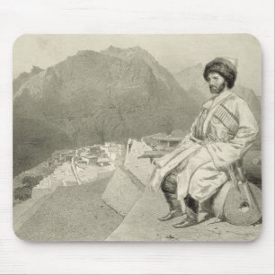 View of Ghimri and Portrait of Hadji-Mourad, plate Mouse Pad