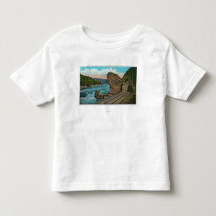View of Giant Rock and Trolley Line through Toddler T-shirt