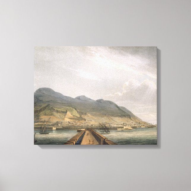 View of Gibraltar, engraved by Thomas Sutherland f Canvas Print (Front)
