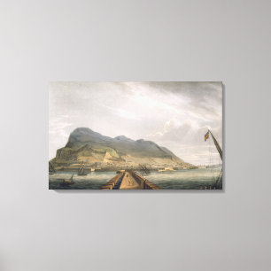 View of Gibraltar, engraved by Thomas Sutherland f Canvas Print