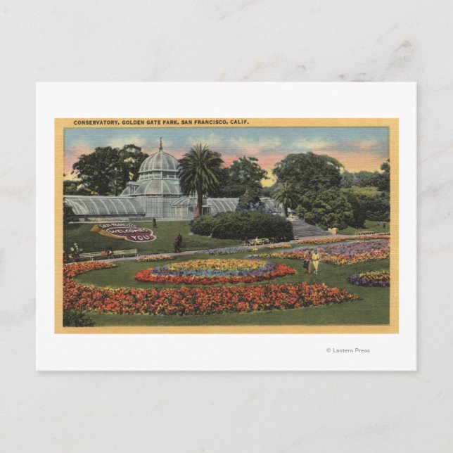 View of Golden Gate Park & Conservatory Postcard (Front)