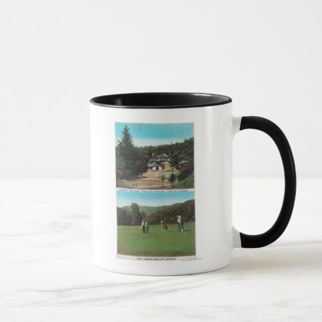 View of Golf Course, Croquet Grounds, Cottages Mug (Right)