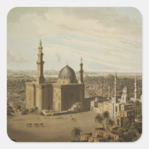 View of Grand Cairo, engraved by Daniel Havell (17 Square Sticker