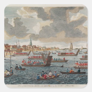 View of Gravesend with troops Square Sticker