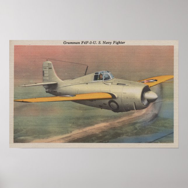 View of Grumman F4F-3-U.S. Navy Fighter Poster (Front)