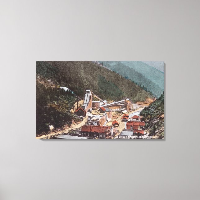 View of Hecla Mine Looking Down the Canyon Canvas Print (Front)