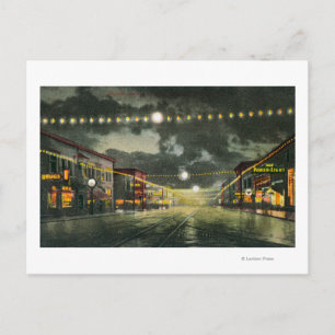 View of Hewitt Avenue at Night Postcard