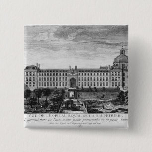 View of Hopital Royal de La Salpetriere 2 Inch Square Button