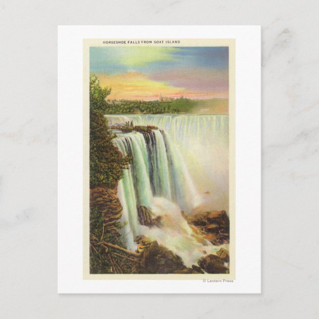 View of Horseshoe Falls from Goat Island Postcard (Front)