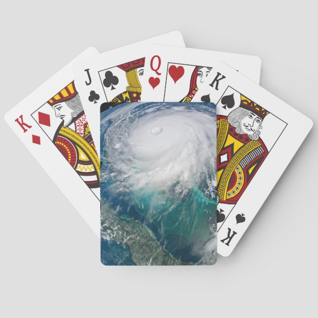 View Of Hurricane Dorian. Playing Cards (Back)