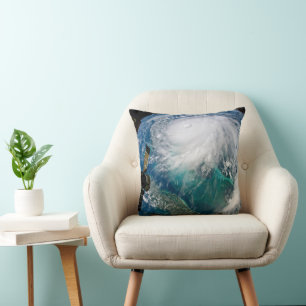 View Of Hurricane Dorian. Throw Pillow