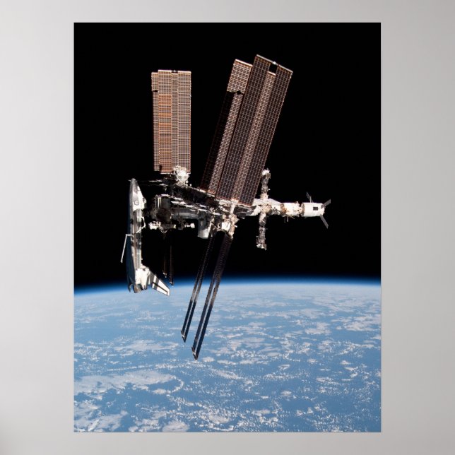 View of International Space Station and Endeavour Poster (Front)