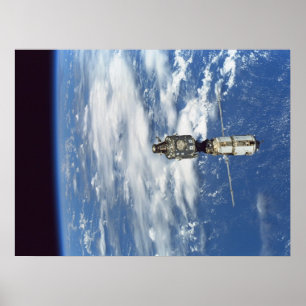 View of International Space Station from Discovery Poster