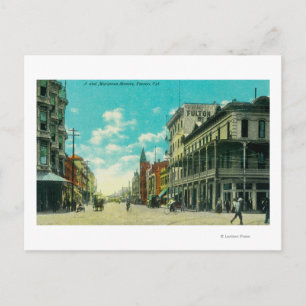View of J and Mariposa Street CornerFresno, CA Postcard
