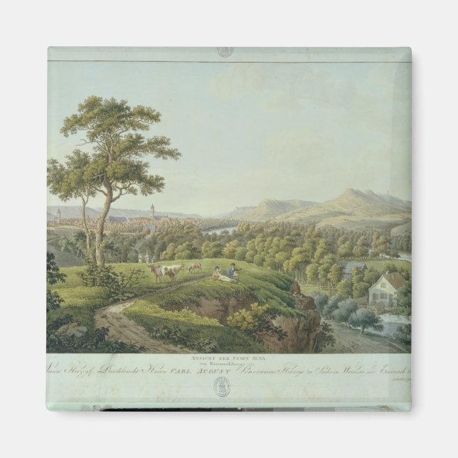View of Jena from Rasenhuehlberg, c.1810 Magnet (Front)