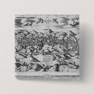View of Jerusalem, 1570 ? 2 Inch Square Button