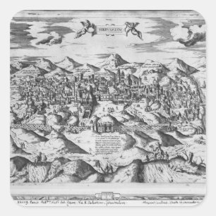 View of Jerusalem, 1570 ? Square Sticker