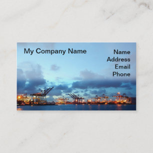 View of Kaohsiung Container Port at Evening Time Business Card