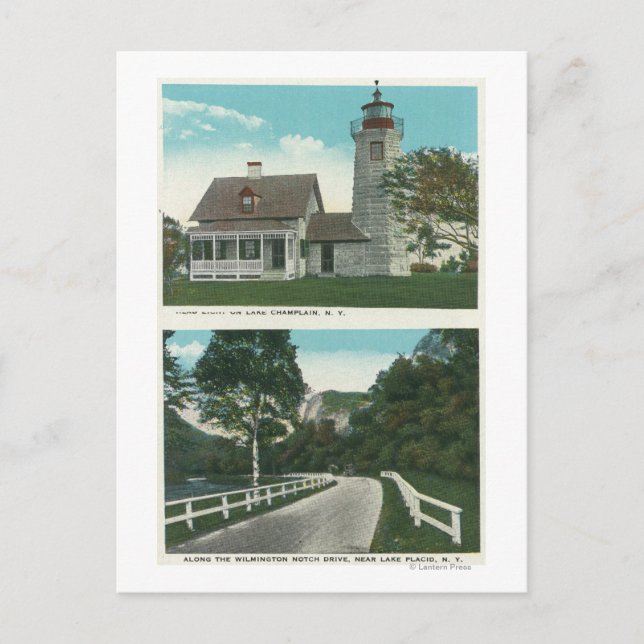 View of Lake Champlain Lighthouse Postcard (Front)