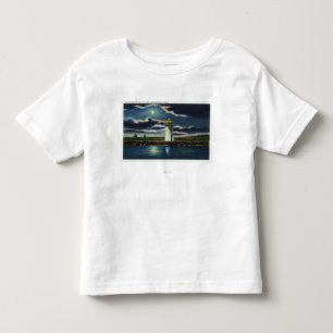 View of Lake Cobbosseecontee Lighthouse at Night Toddler T-shirt