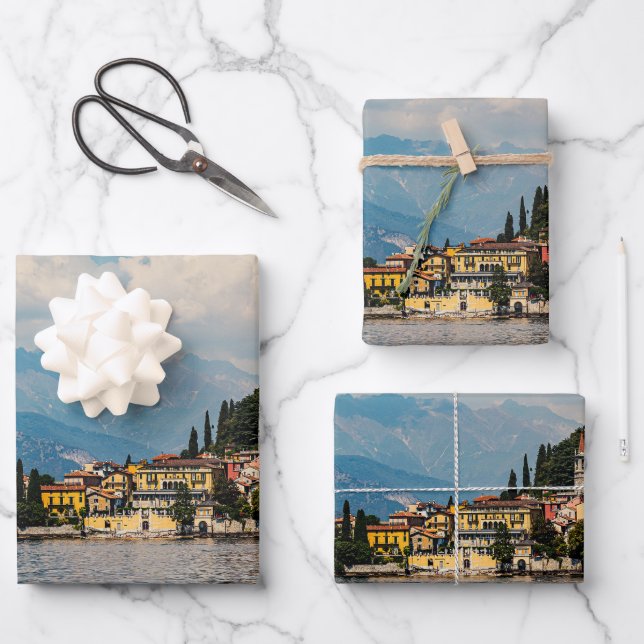 View of Lake Como Wrapping Paper Sheet (Front)