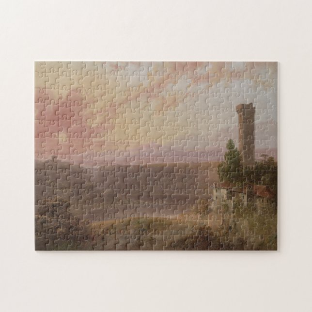 View of Lake Nemi at Sunset Jigsaw Puzzle (Horizontal)