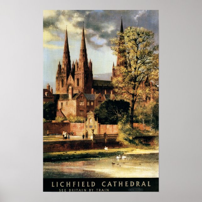 View of Lichfield Cathedral Poster (Front)