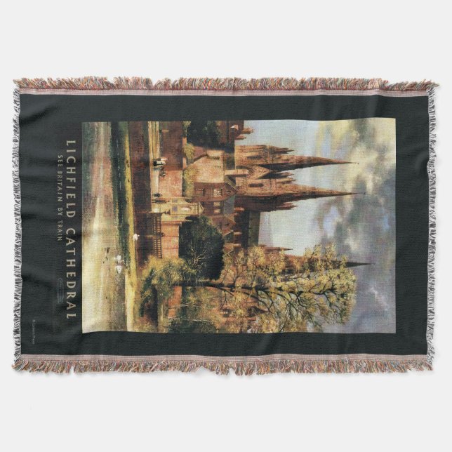 View of Lichfield Cathedral Throw Blanket (Front)