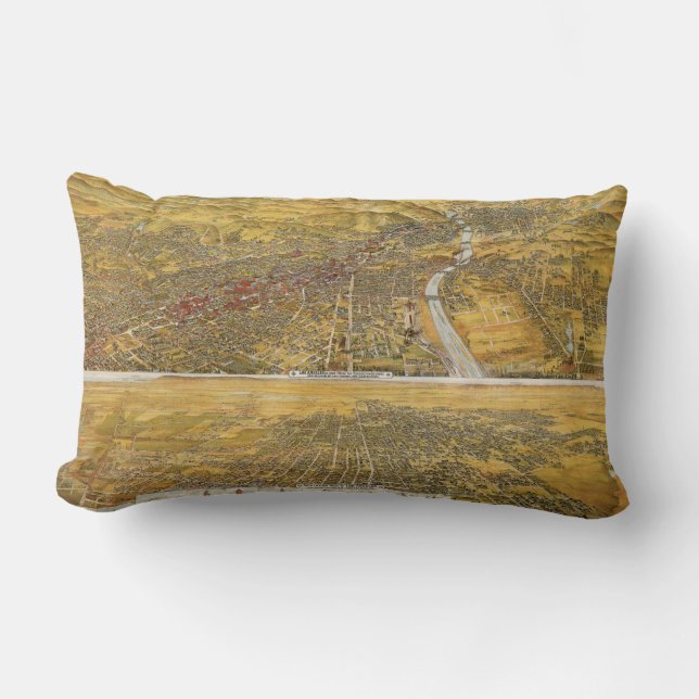 View Of Los Angeles, 1894 Lumbar Pillow (Front)