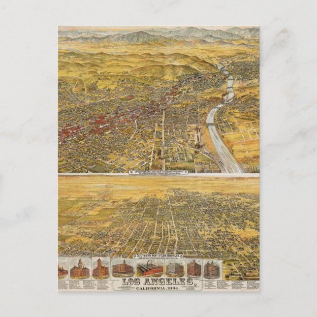 View Of Los Angeles, 1894 Postcard (Front)