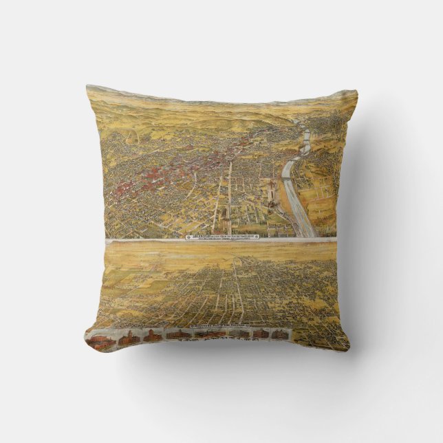 View Of Los Angeles, 1894 Throw Pillow (Front)