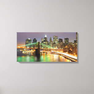 View of Lower Manhattan and the Brooklyn Bridge Canvas Print