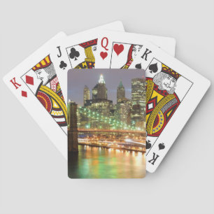 View of Lower Manhattan and the Brooklyn Bridge Playing Cards