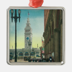 View of Lower Market St showing Ferry Tower Metal Ornament