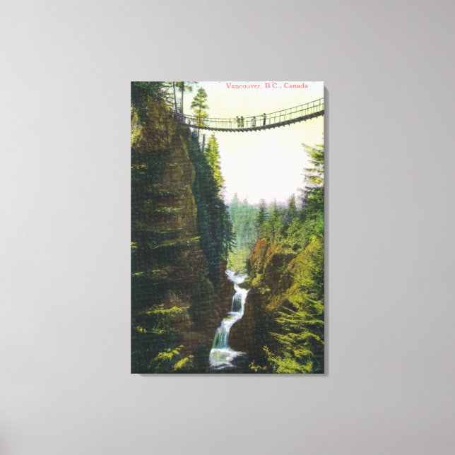 View of Lynn Canyon Suspension Bridge Canvas Print (Front)