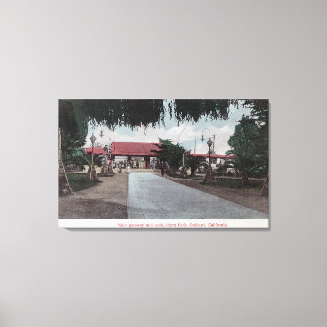 View of Main Gateway to Idora ParkOakland, CA Canvas Print (Front)