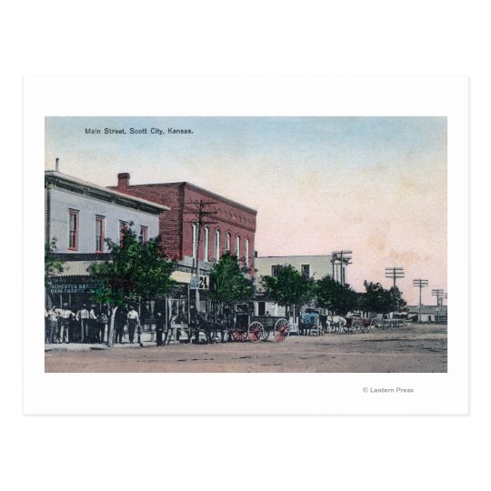 View of Main StreetScott City, KS Postcard